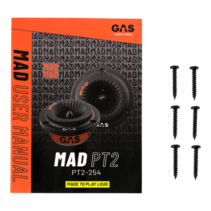 Gas Audio Power Gas Audio Power Gas Mad Level 2 Horn Tweeter 1" voor Auto Geluidssystemen en Hoogwaardige Geluidskwaliteit Optimount 5