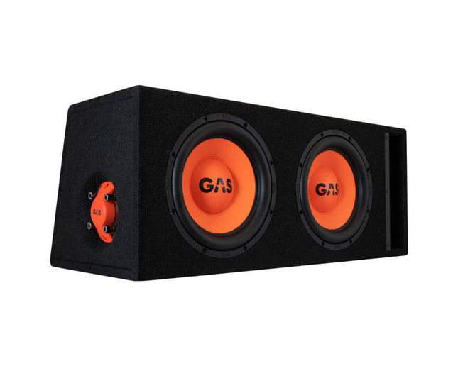 Gas Audio Power Gas Audio Power Gas Mad Level 2 Loaded Enclosure 2x10" voor Auto Geluidssystemen en Hoogwaardige Geluidskwaliteit Optimount 7
