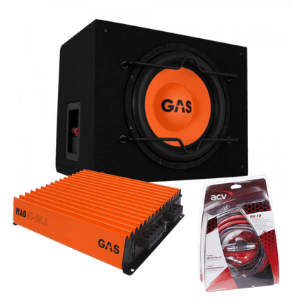 Gas Audio Power Gas Audio Power Gas Mad Subwoofer Set Mad B1 - 110 + Mad A1 - 70.2 + Wk - 10 voor Auto Geluidssystemen en Hoogwaardige Geluidskwaliteit Optimount 1