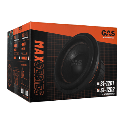 Gas Audio Power Gas Audio Power Gas Max Level 2 Subwoofer 12" 2x2 Ohm voor Auto Geluidssystemen en Hoogwaardige Geluidskwaliteit Optimount 8