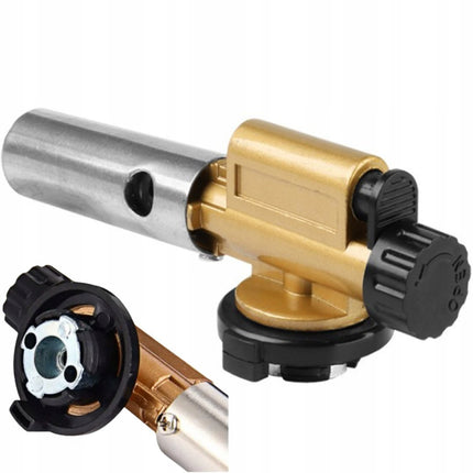 Gasbrander met Regelknop en Ontsteker – Krachtige Handbrander Verhitting voor Kamperen en Klussen - Gietijzeren Branderkop Cast Iron Burner - VCTparts.nl