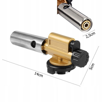 Gasbrander met Regelknop en Ontsteker – Krachtige Handbrander Verhitting voor Kamperen en Klussen - Gietijzeren Branderkop Cast Iron Burner - VCTparts.nl