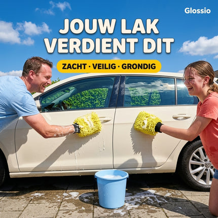 Glossio Auto Reinigings Washandschoen Washmitt Absorberende – Productfoto