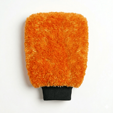 Glossio Glossio Auto Reinigings Washandschoen Washmitt met Absorberende Microvezel voor Streeploos Glansresultaat Oranje NORGOS 2