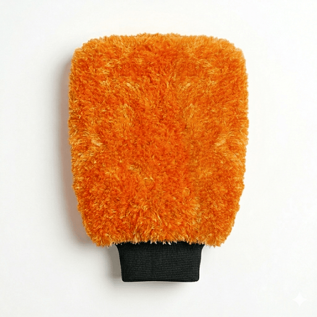 Glossio Glossio Auto Reinigings Washandschoen Washmitt met Absorberende Microvezel voor Streeploos Glansresultaat Oranje NORGOS 2