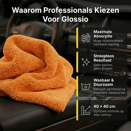 Glossio Glossio Buff/Wax Towel Oranje Microvezel Polijst Doek 40x40cm voor een Streeploos Resultaat Oranje NORGOS 4