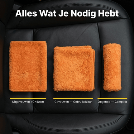 Glossio Glossio Buff/Wax Towel Oranje Microvezel Polijst Doek 40x40cm voor een Streeploos Resultaat Oranje NORGOS 6