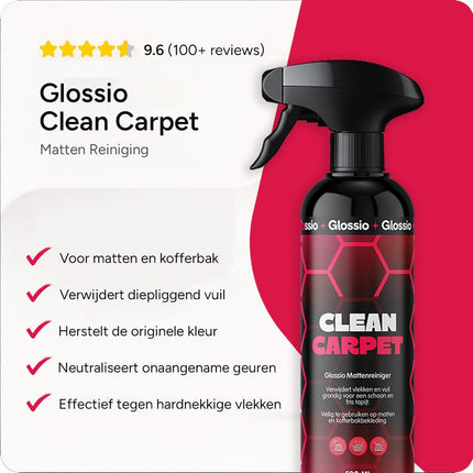 Glossio Glossio Clean Carpet 500ML Tapijtreiniger voor Auto Bekleding - Verwijdert Hardnekkige Vlekken en Vuil uit Automatten en Stoffen Interieur Glansz 10