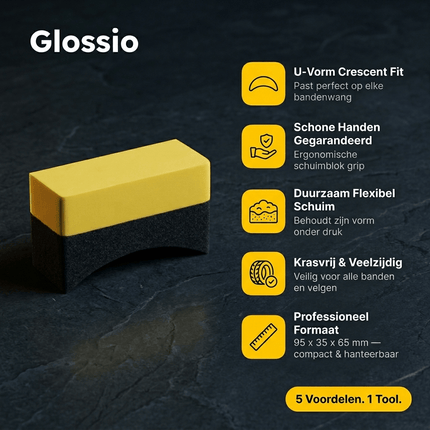 Glossio Glossio Clean Hands Banden Applicator U - Vormige Schuim Applicator Geel/Zwart AMiO 3