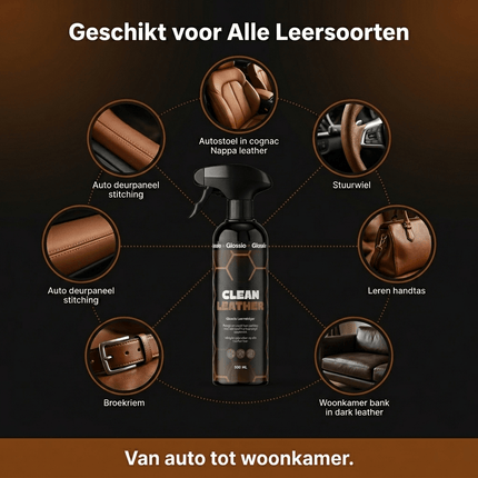 Glossio Glossio Clean Leather Premium Leer en Alcantara Reiniger 500ML – Voor een Dieptereiniging en Matte Afwerking Glansz 5