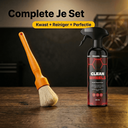 Glossio Glossio Extra Stevige Velgen Detail Kwast van Zwijnhaar voor Hardnekkig Vuil Oranje NORGOS 4