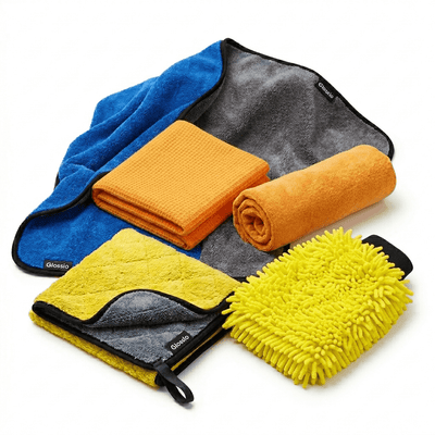 Buff -Handtuch -Orange -Mikrofaser -Polstertuch für ein streifenfreies Ergebnis - Orange