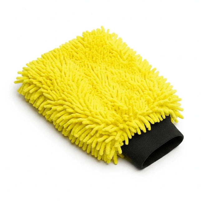 Glossio Glossio Auto Reinigings Washandschoen Washmitt met Absorberende Microvezel voor Streeploos Glansresultaat Geel AMiO 1