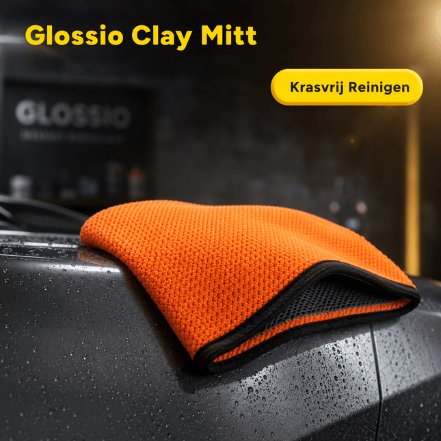 Glossio Glossio Clay Mitt Microvezel Schoonmaak Handschoen voor Vuilverwijdering Oranje NORGOS 2