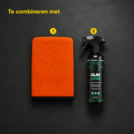 Glossio Glossio Clay Mitt Microvezel Schoonmaak Handschoen voor Vuilverwijdering Oranje NORGOS 8