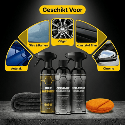 Glossio Glossio Combideal Ceramic Bescherming – Keramische Coating Set met Pre - Wash, Ceramic Shampoo en Ceramic Sealer Combideal 7