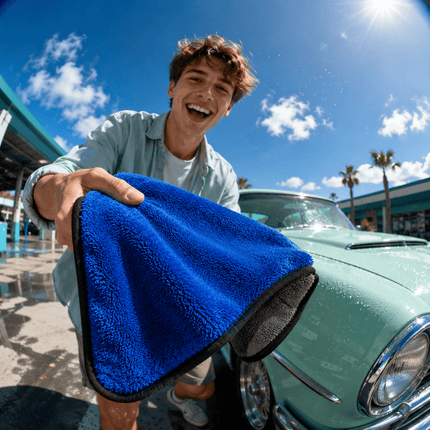Glossio Glossio Mega Dry XL Microvezel Droogdoek Blauw/Grijs 60x90cm 800gsm voor Snel en Veilig Drogen AMiO 3