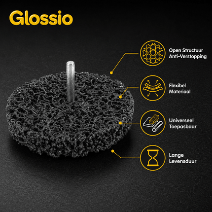 Glossio Glossio Roestverwijderschijf 100x15x6mm – Non-woven Schijf voor Roest en Lak Accessoire voor Boormachine AMiO 5
