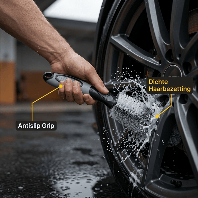 Glossio Glossio Harde Detailing Velgenborstel voor Krasvrije Hardnekkige Reiniging Grijs AMiO 2