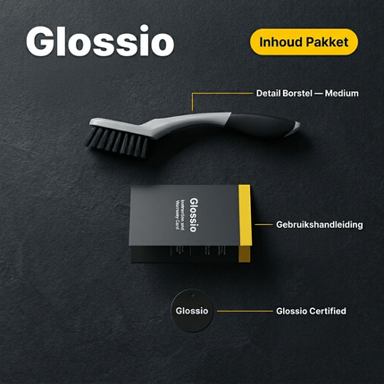 Glossio Glossio Medium Interieur Detail Kwast – Krasvrije Auto Detailing Borstel Grijs AMiO 9