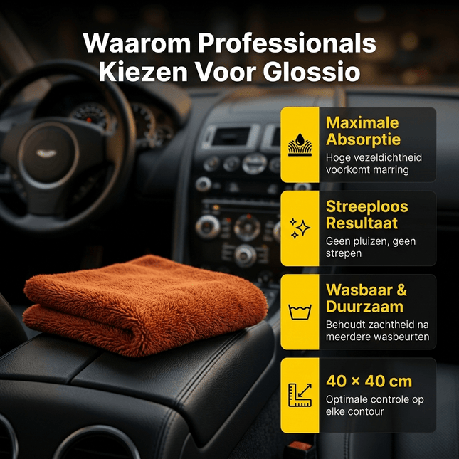Glossio Glossio Microvezel Doek Oranje Schoonmaak Doek voor een Streeploos Resultaat Oranje VCTparts 3