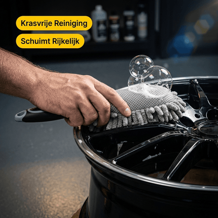 Glossio Glossio Microvezel Sponsborstel – Krasvrije Detailing Borstel voor Auto en Velgen Grijs AMiO 9
