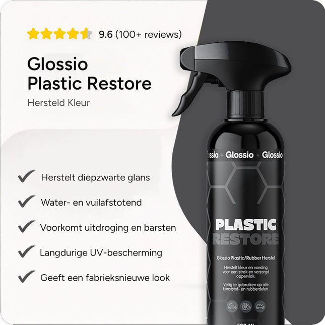 Glossio Plastic/Rubber Restore Premium Bumper en Rubber Kleurherstel 500ML Beschermd Langdurig - VCTparts.nl