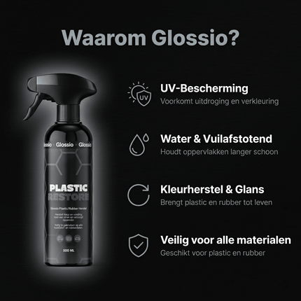 Glossio Glossio Plastic/Rubber Restore Premium Bumper en Rubber Kleurherstel 500ML - Langdurige Bescherming en Herstel voor Plastic en Rubber Auto Onderdelen Glansz 6