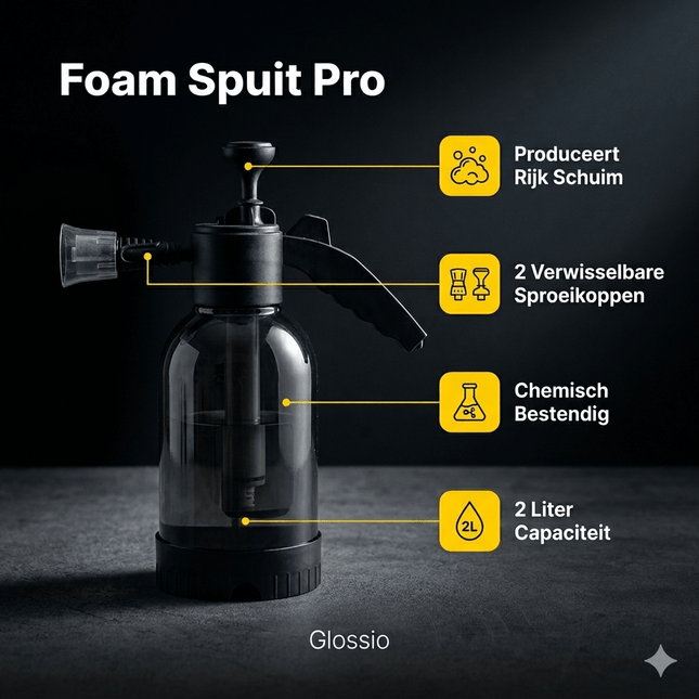 Glossio Glossio Professionele Handmatige Foam Spuit Drukschuimer Pomp met Sproeikoppen voor Detailing (2 Liter) NORGOS 2