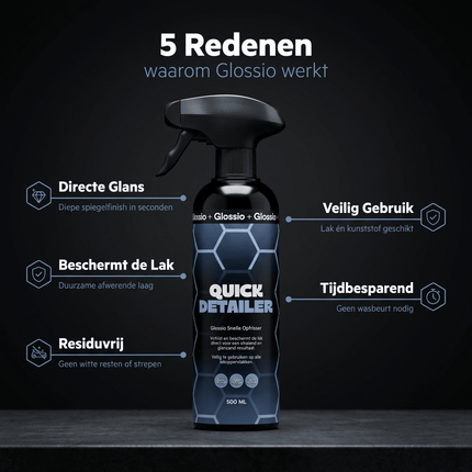 Glossio Glossio Quick Detailer 500ML Auto Lak Reiniger - Snelle Glans Bescherming en Stofverwijdering voor Lak en Kunststof Oppervlakken Zonder Strepen Glansz 3