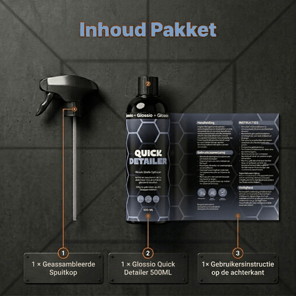 Glossio Glossio Quick Detailer 500ML Auto Lak Reiniger - Snelle Glans Bescherming en Stofverwijdering voor Lak en Kunststof Oppervlakken Zonder Strepen Glansz 7