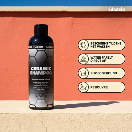 Glossio Shampoo Keramische Zeep 500ML – Productfoto 3