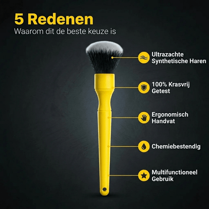 Glossio Glossio Ultrazachte Interieur Detail Kwast voor Krasvrije Reiniging Geel NORGOS 5