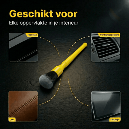 Glossio Glossio Ultrazachte Interieur Detail Kwast voor Krasvrije Reiniging Geel NORGOS 7