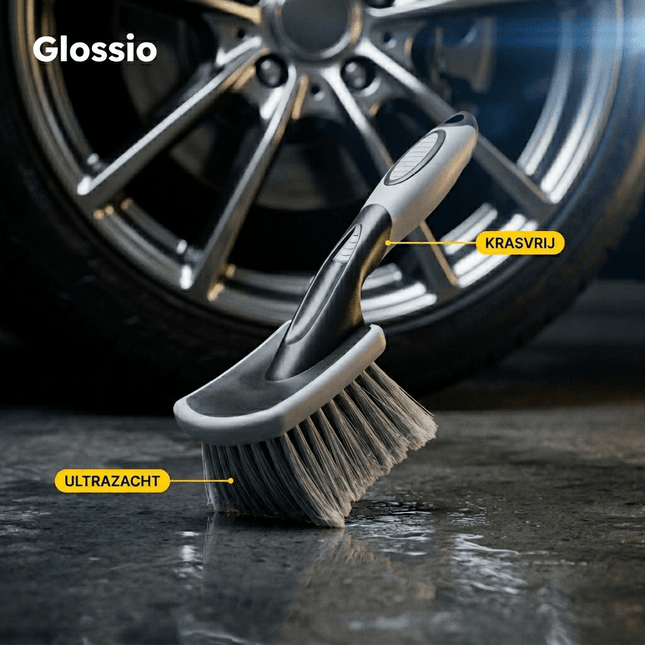 Glossio Glossio Ultrazachte Velgenreinigingsborstel voor Krasvrije Reiniging Grijs AMiO 2