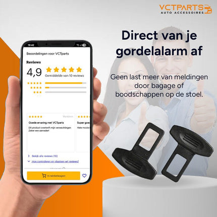 Gordel Alarmstopper Clip Universeel – Voorkomt Gordelwaarschuwing – Set van 2 Stuks - VCTparts.nl