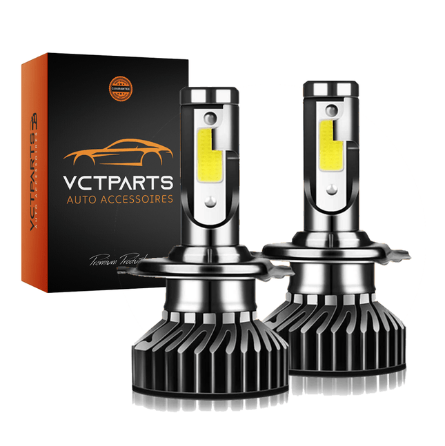 H4 LED Dimlicht Koplampen 12000K – Intens Blauw Licht met Ventilator en Canbus Decoder (Set van 2) - VCTparts.nl