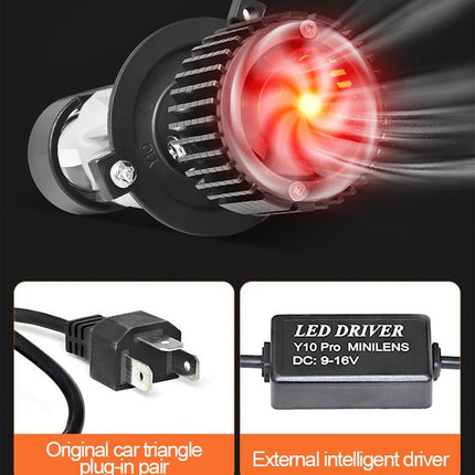 VCTparts H7 LED Motor Koplamp met Projector Lens (1 stuk) – Mini Turbo Fan Canbus Bi - Beam Grootlicht en Dimlicht 6000K Helder Wit Motor LED Verlichting NORGOS 8