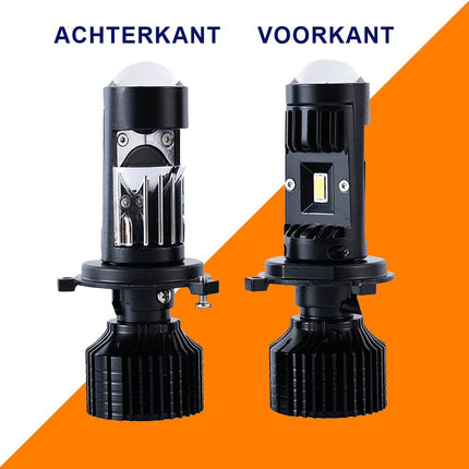 VCTparts H7 LED Motor Koplamp met Projector Lens (1 stuk) – Mini Turbo Fan Canbus Bi - Beam Grootlicht en Dimlicht 6000K Helder Wit Motor LED Verlichting NORGOS 3