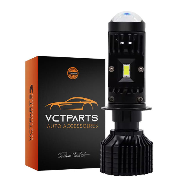 H7 LED Motor Koplamp met Projector Lens (1 stuk) – Mini Turbo Fan Canbus Bi - Beam Grootlicht en Dimlicht 6000K Helder Wit Motor LED Verlichting - VCTparts.nl