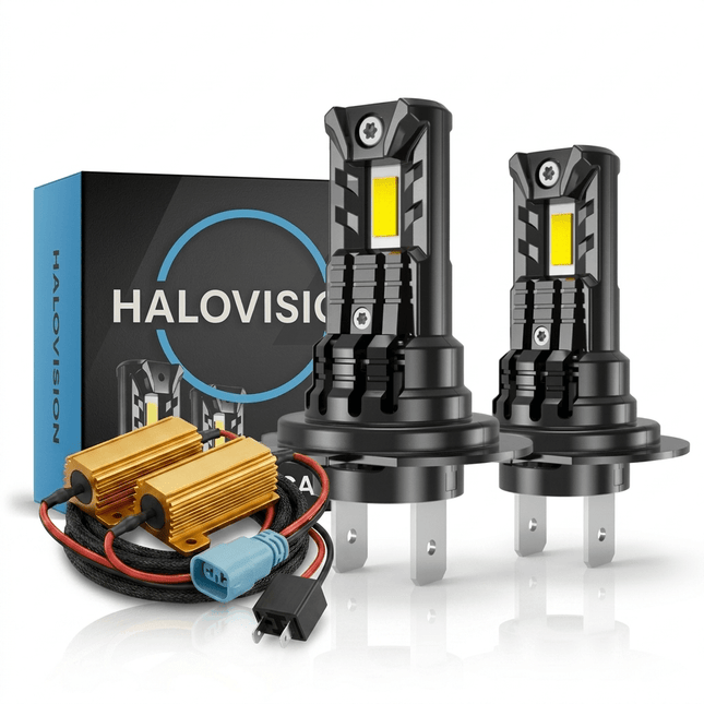 HaloVision HaloVision H7 LED Canbus Lampen + Belastingsweerstand Set – 30000Lm 6000K Anti - Flikker Oplossing voor Auto’s met Canbus Foutmeldingen Combideal 1
