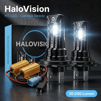 HaloVision HaloVision H7 LED Canbus Lampen + Belastingsweerstand Set – 30000Lm 6000K Anti - Flikker Oplossing voor Auto’s met Canbus Foutmeldingen Combideal 2