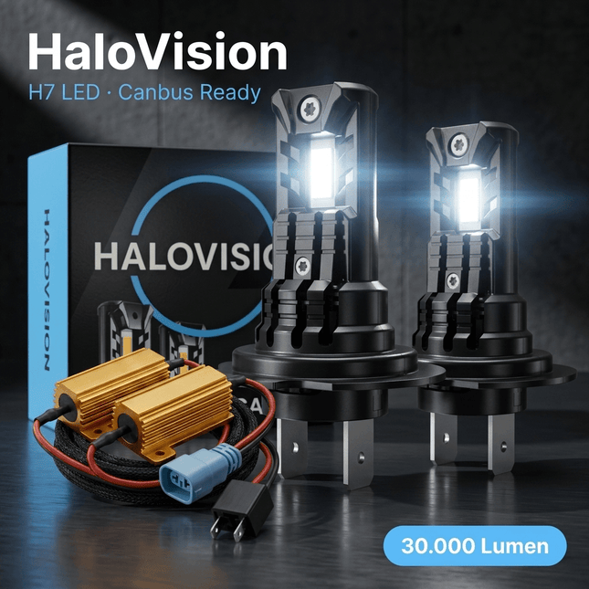 HaloVision HaloVision H7 LED Canbus Lampen + Belastingsweerstand Set – 30000Lm 6000K Anti - Flikker Oplossing voor Auto’s met Canbus Foutmeldingen Combideal 2