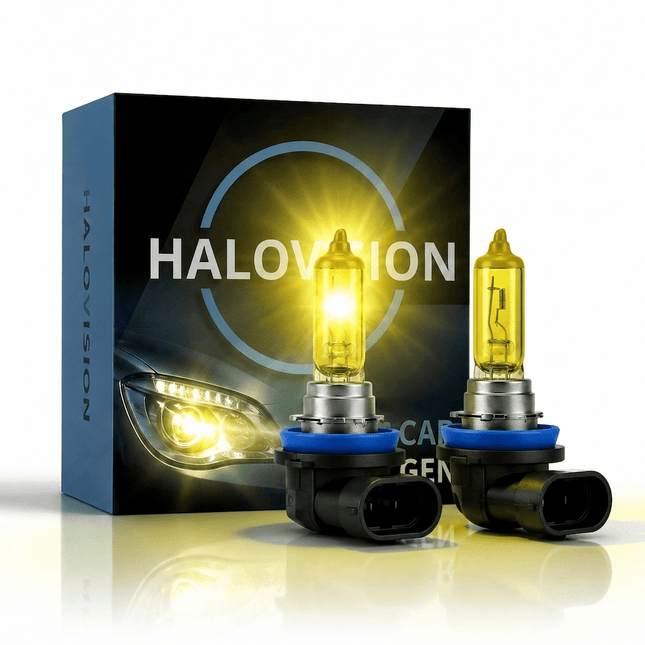 HaloVision HaloVision Halogeen Koplampen HIR2 9012 – 12V 3000K Retro Geel – Warmgeel Klassiek Dimlicht Grootlicht Halogeenlampen Set van 2 Autolampen HaloVision 1