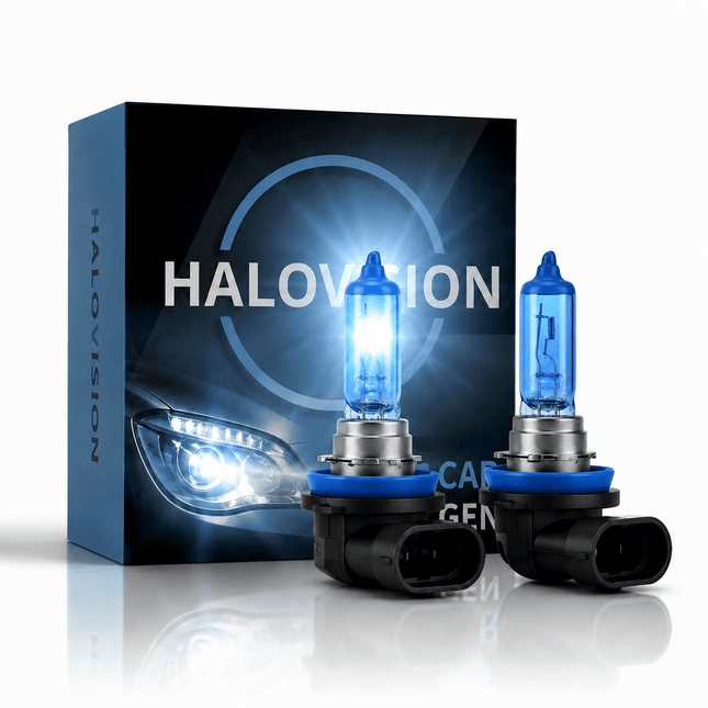 HaloVision HaloVision Halogeen Koplampen HIR2 9012 – 12V 3000Lm 5500K Koud Wit – Blauw Glas Super White Dimlicht Grootlicht Halogeenlampen Set van 2 Autolampen HaloVision 1