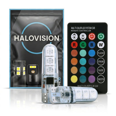 T10 LED Bluetooth RGBW (SET) [W5W LED mit Fernbedienung] [Weiß - Blau - Rot - Grün]