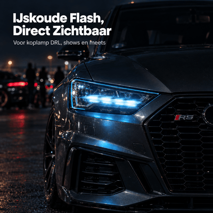 HaloVision Halovision T10 W5W LED Strobe Lampjes IJsblauw 8000K - Flitsend Stadslicht Dagrijverlichting Koplamp Canbus 12V Steekfitting met Lens Set van 2 HaloVision 3