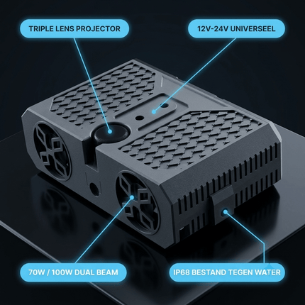HaloVision Halovision Turbo LED Grill Verlichting - Set van 2 Triple Lens Matrix Laser Lampen 70W/100W - Auto en Offroad Voertuigen 12V-24V Combo Beam IP68 HaloVision 7