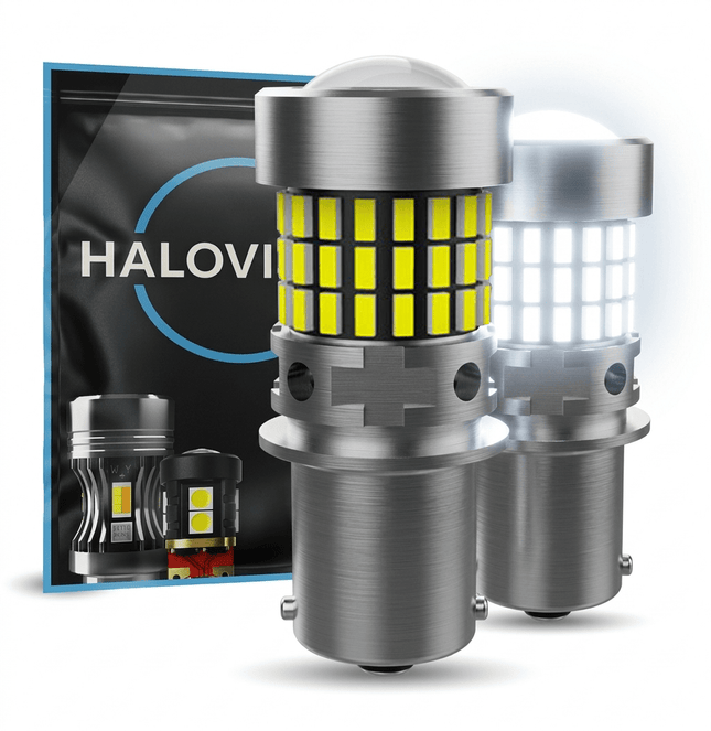 HaloVision HaloVision Turbo LED BA15S P21W 1156 – Helder Wit 6000K 6W - Canbus Plug en Play Achterlicht Achteruitrijverlichting en Remlicht LED Set van 2 Autolampen HaloVision 1