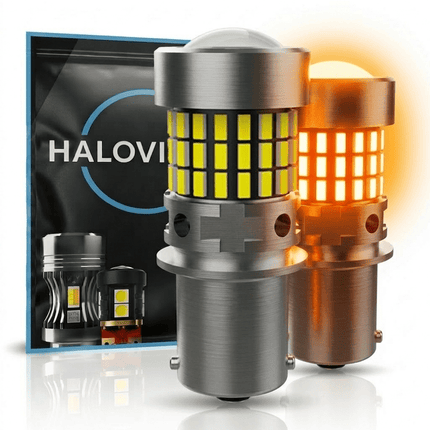 HaloVision Turbo LED BA15S P21W 1156 Amber Oranje 6W – Canbus Plug en Play Knipperlicht Richtingaanwijzer LED Set van 2 Autolampen